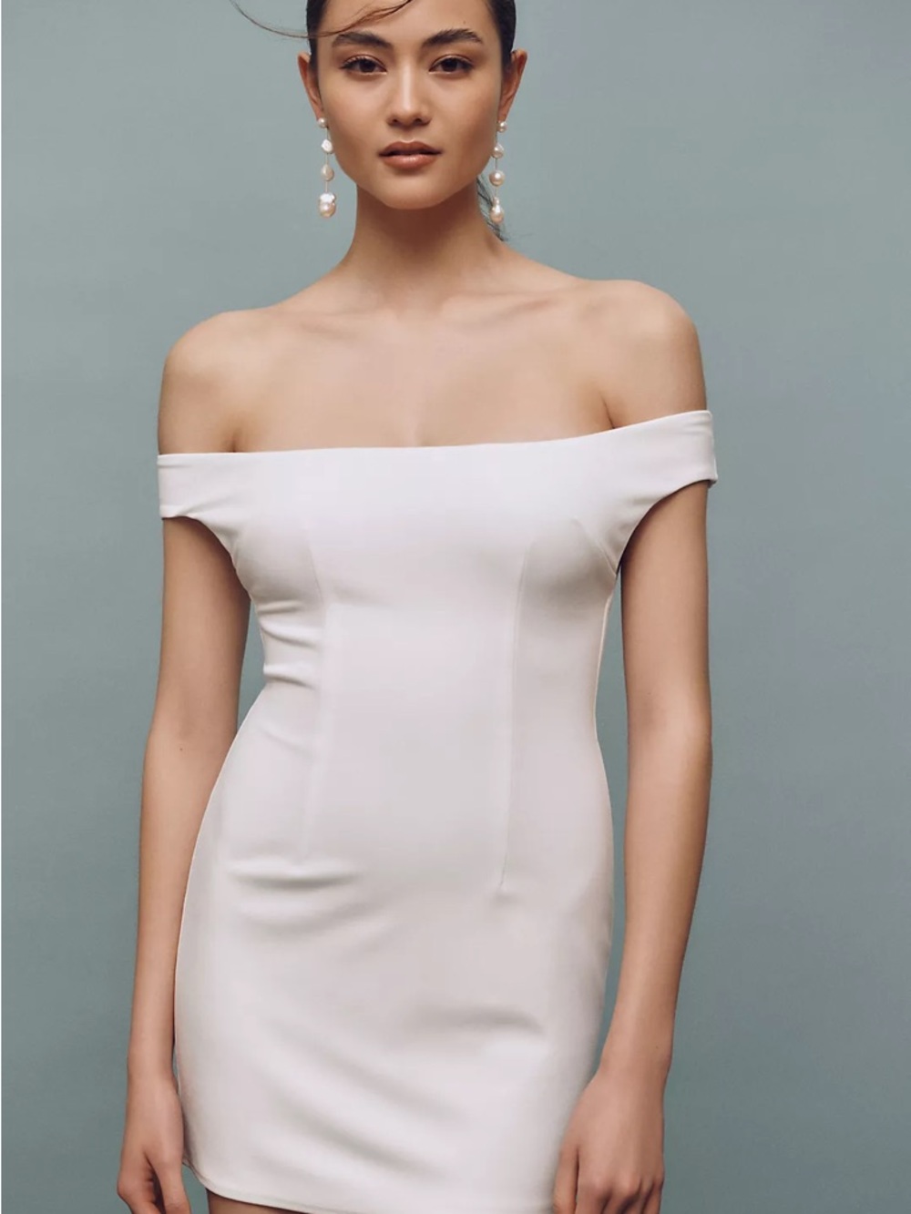 Katie May White Off Shoulder Mini Dress Size M NWT